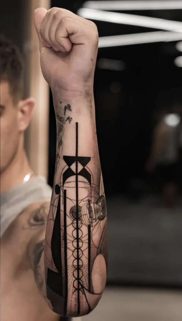 Geometric Linework Tattoo