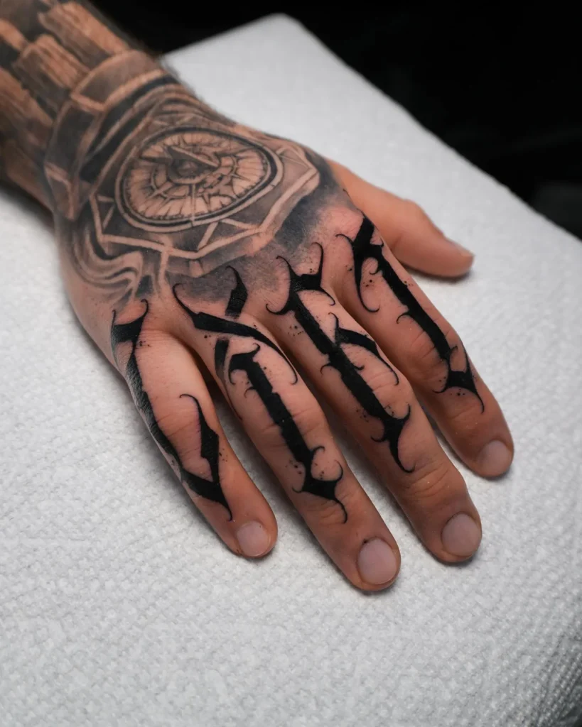 Knuckle Script Tattoo
