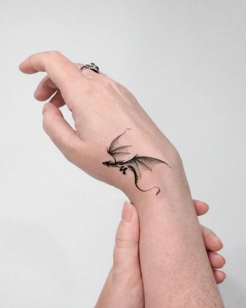 Mini Dragon Hand Tattoo
