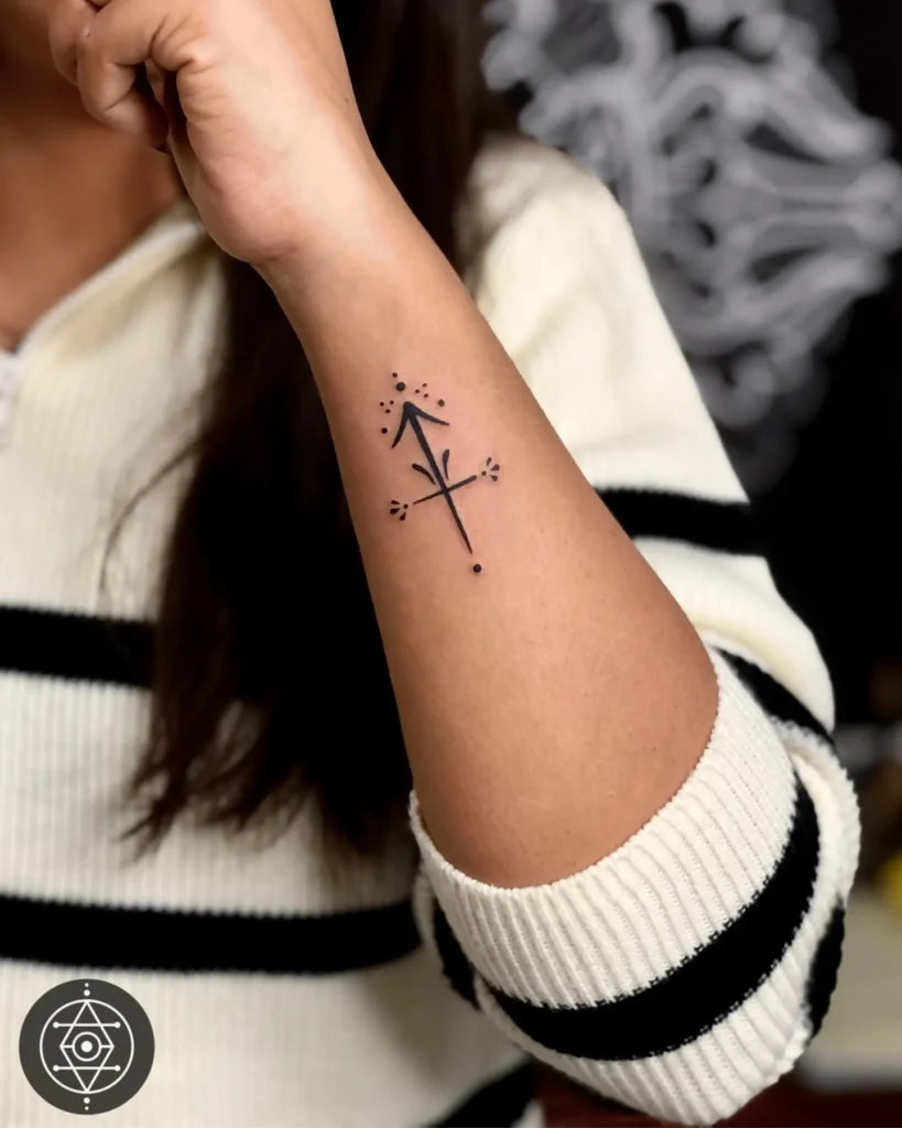 Minimal Arrow Hand Tattoo