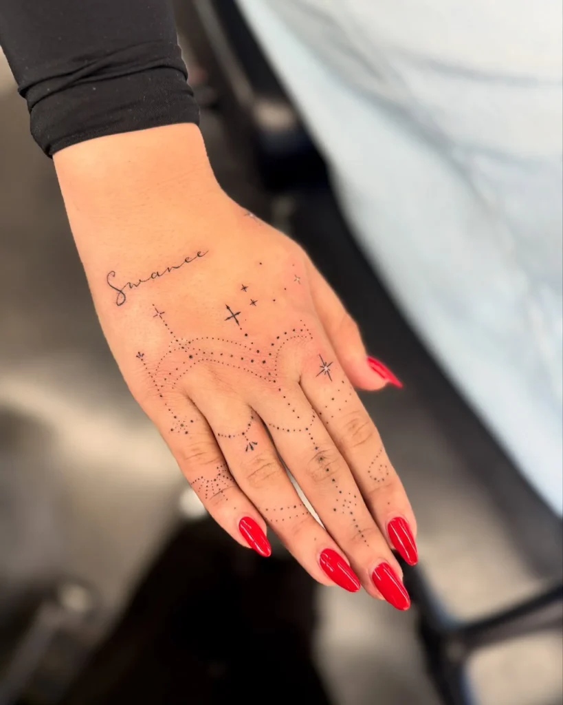 Tiny Dot Hand Tattoo