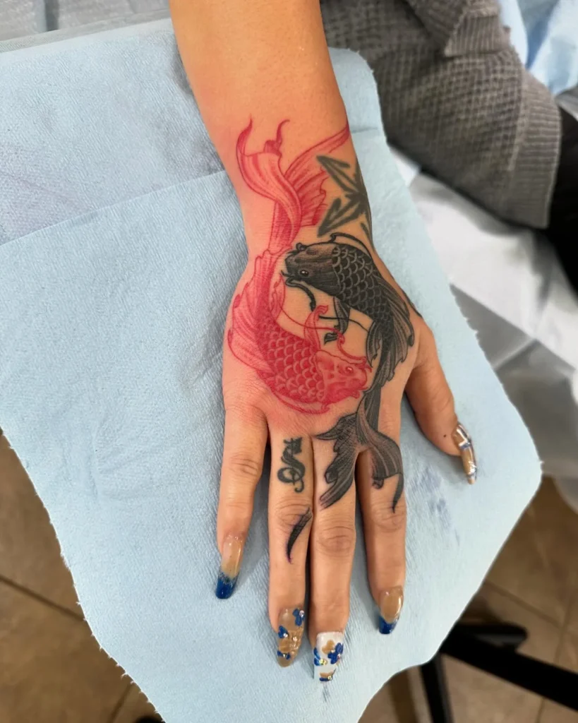 Yin Yang Hand Tattoo