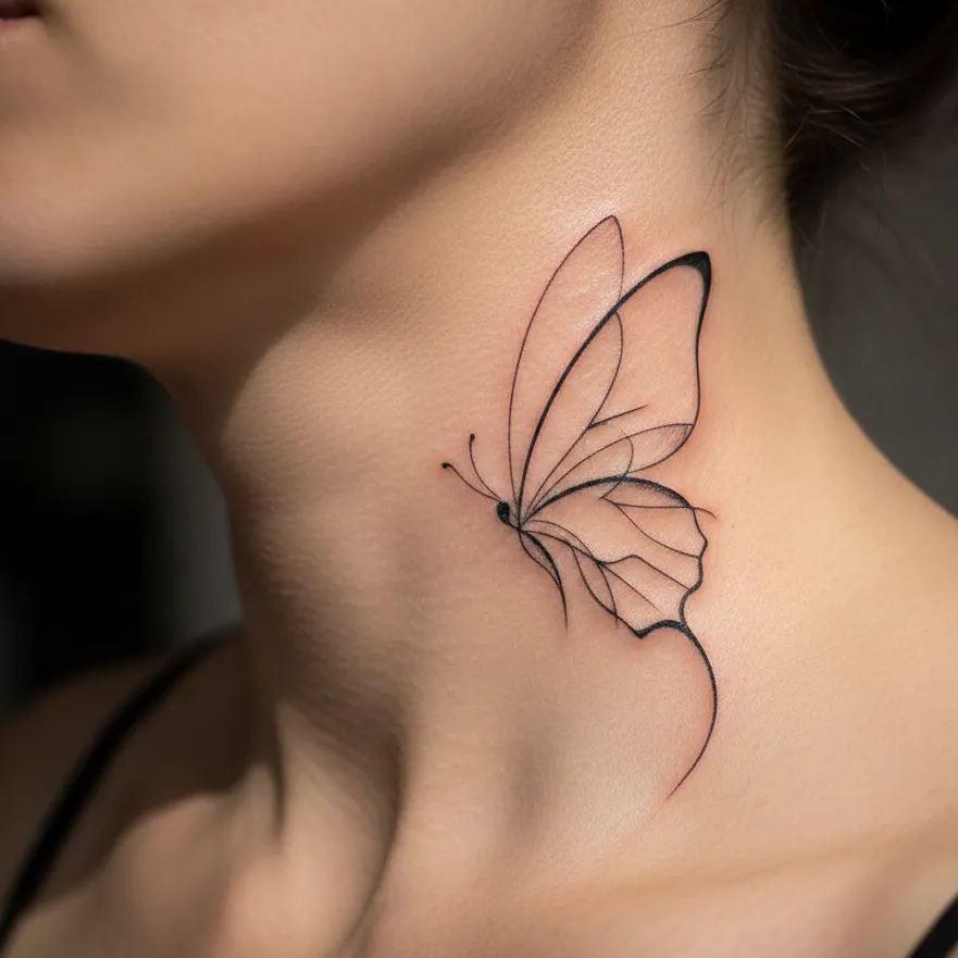 Abstract Fine Line Butterfly