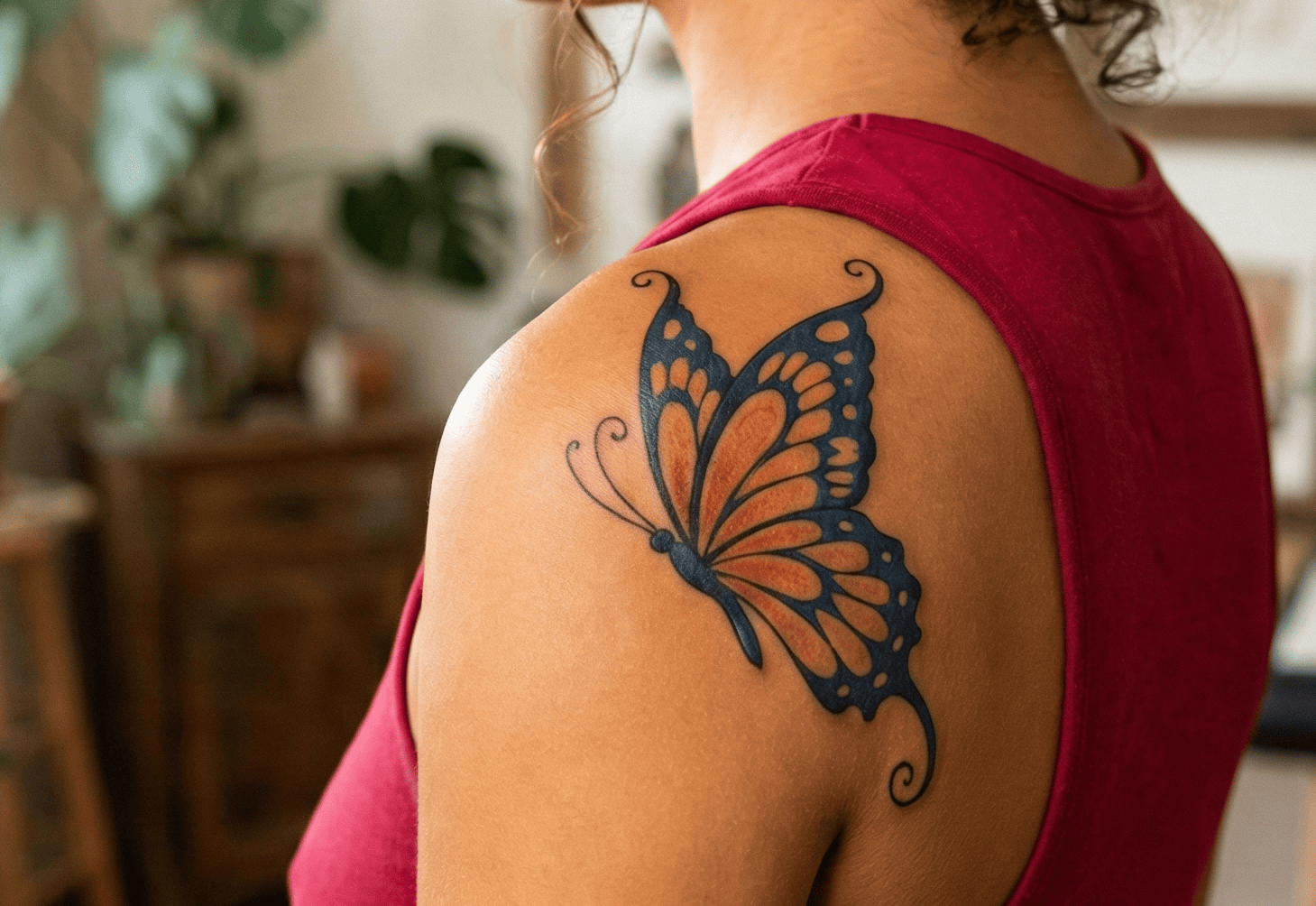 Beautiful Butterfly Shoulder Tattoos