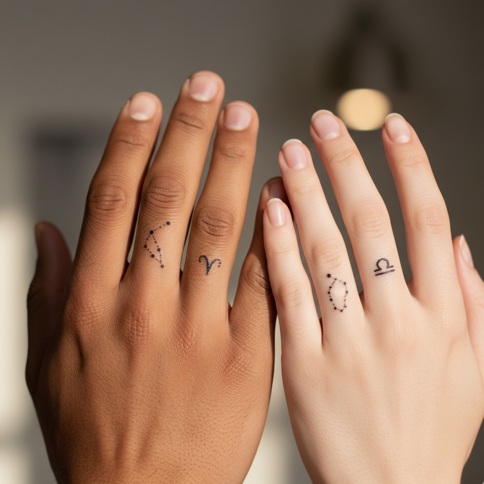 Birth Constellation Finger Tattoos
