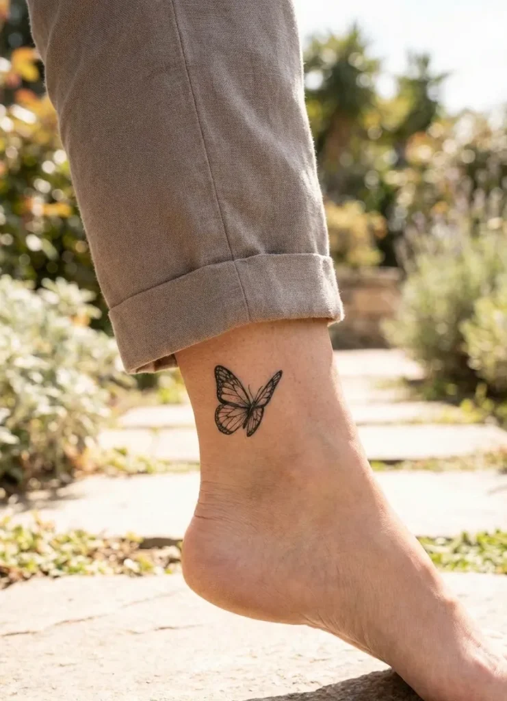 Black Butterfly on Ankle / Foot