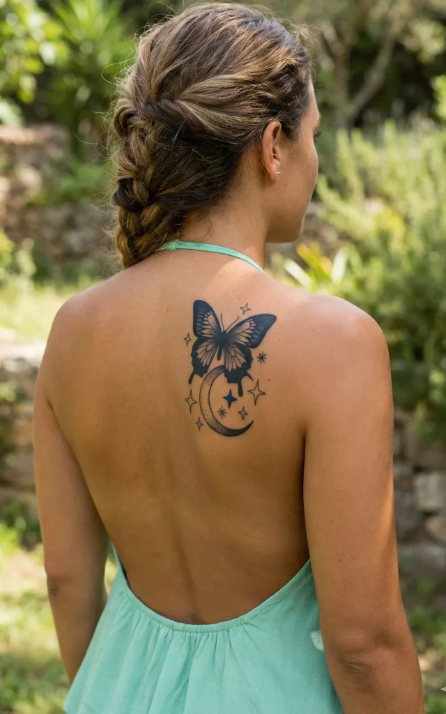 Black Butterfly with Moon / Celestial Elements