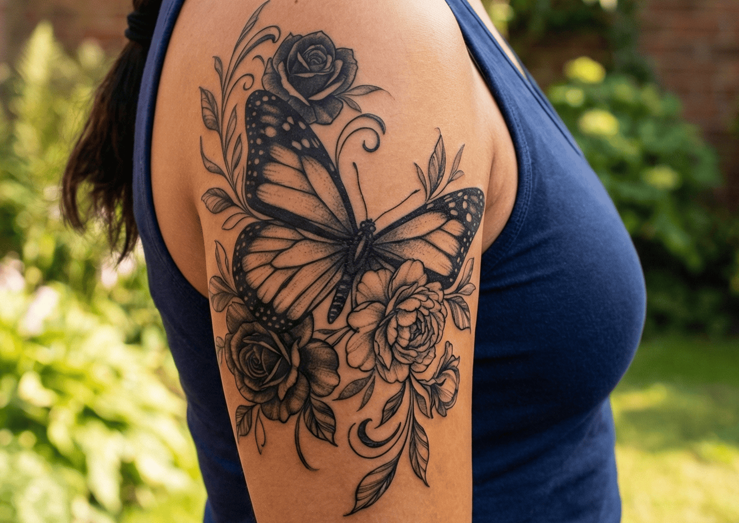 Black Ink Butterfly Tattoo Ideas