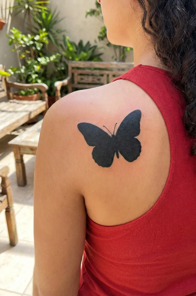Black Ink Silhouette Butterfly