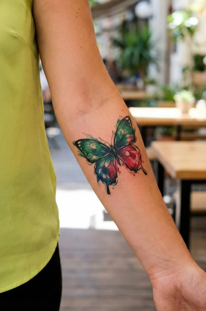 Bold Jewel-Tone Watercolor Butterfly