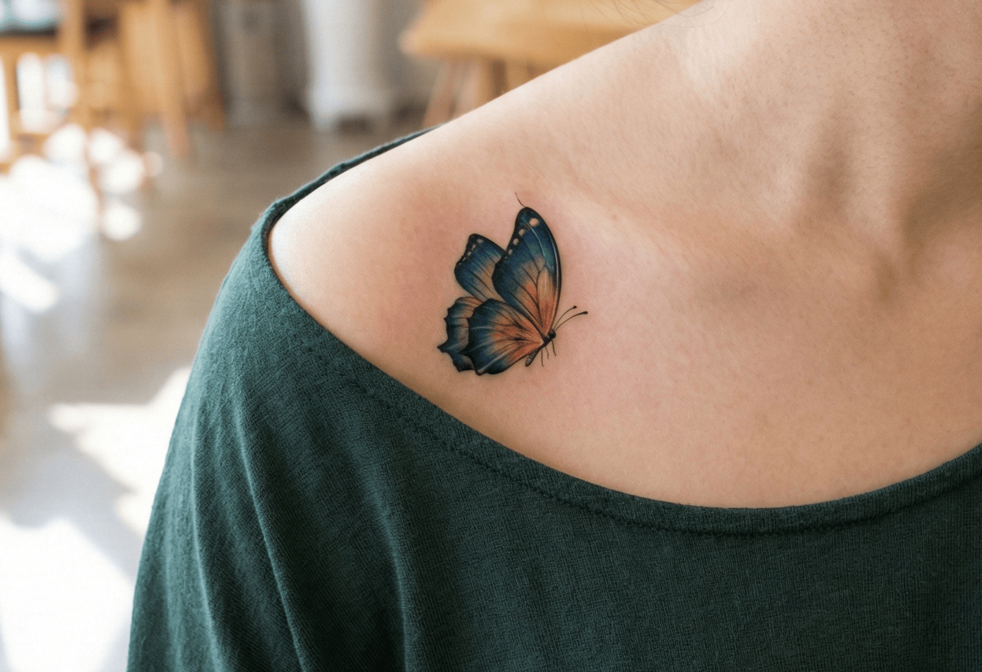 Butterfly Collarbone Tattoos