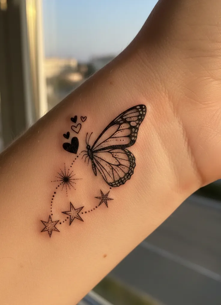 Butterfly Combined With Favorite Symbols