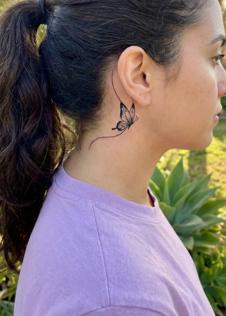 Butterfly Emerging from a Thin Line Behind-the-Ear