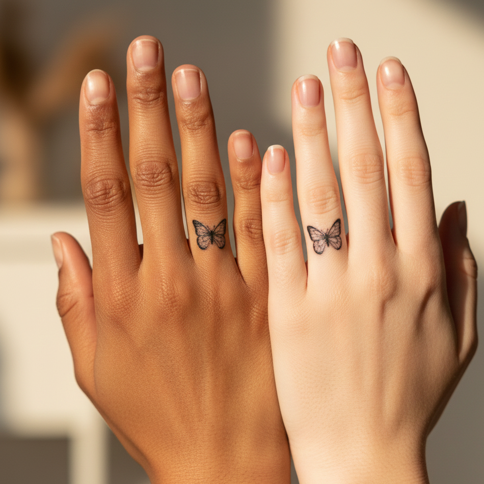 Butterfly Finger Tattoos