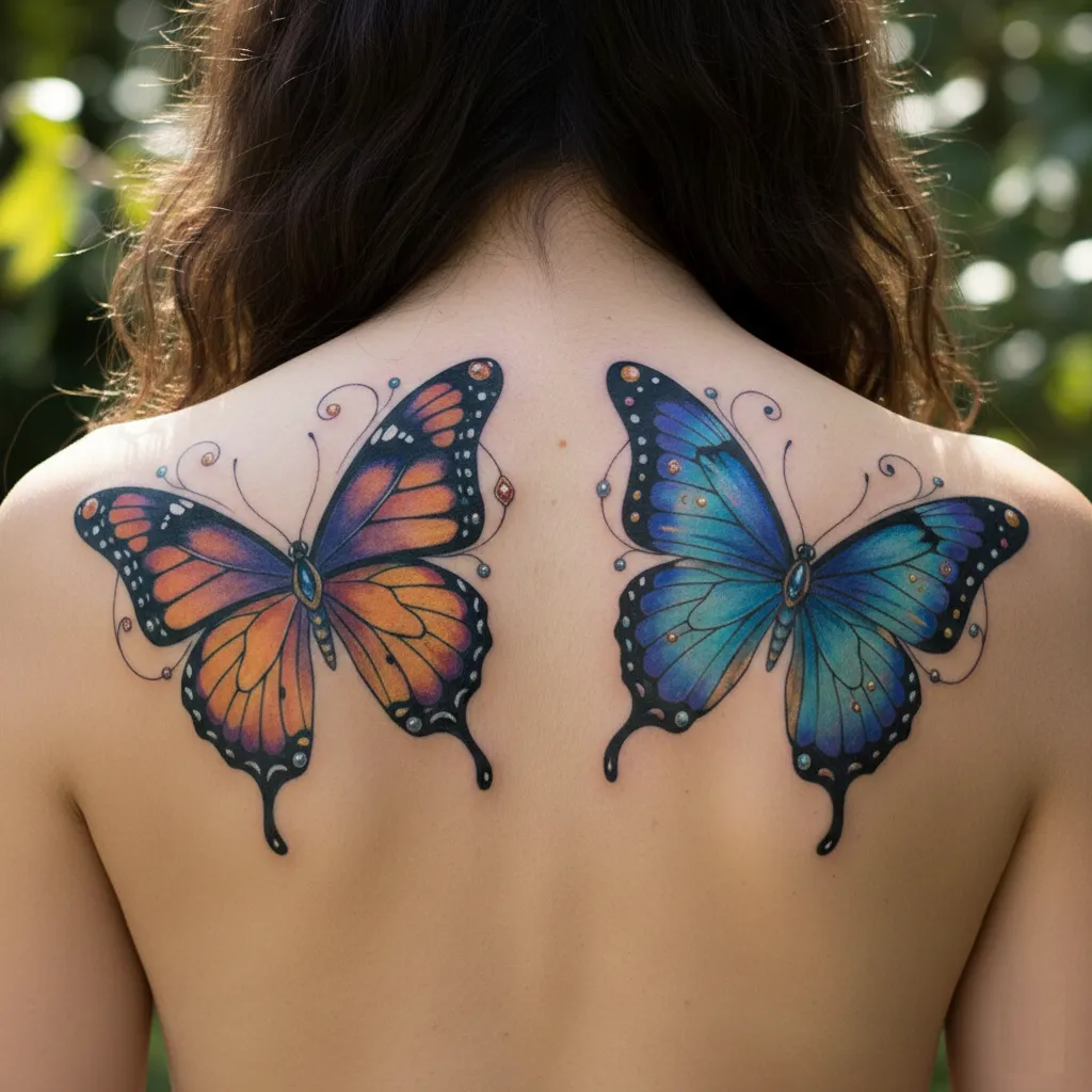 Butterfly Pairs On Shoulders