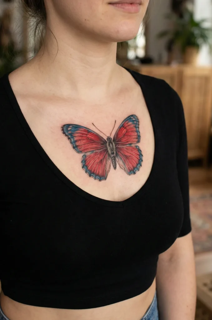 Butterfly Tattoo with Fine Hairline Details