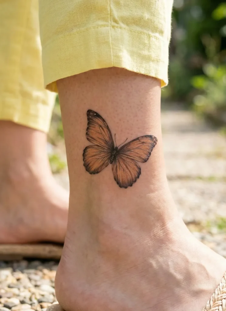 Butterfly Tattoo with Natural Wing Texture