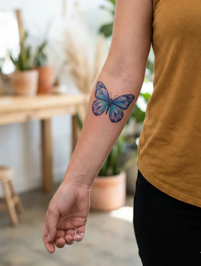 Butterfly Tattoo with Polygonal Gradient Effect