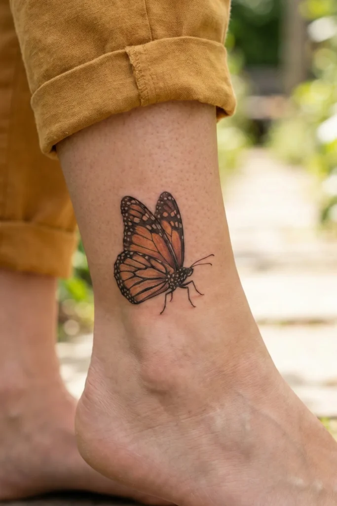 Butterfly Tattoo with Realistic Landing Pose