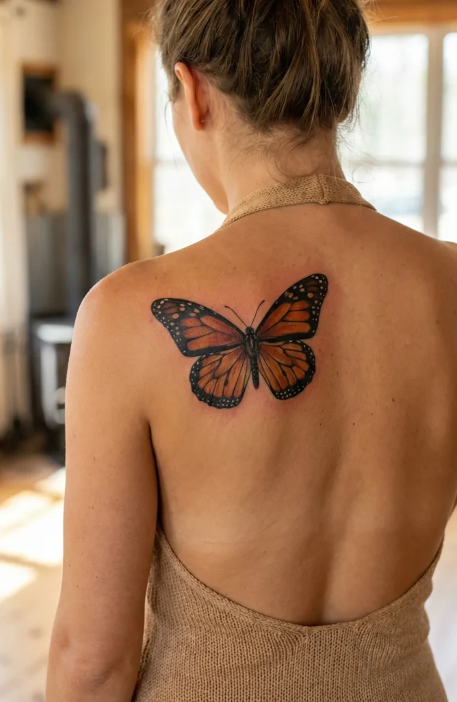 Butterfly Tattoo with True-to-Life Colors