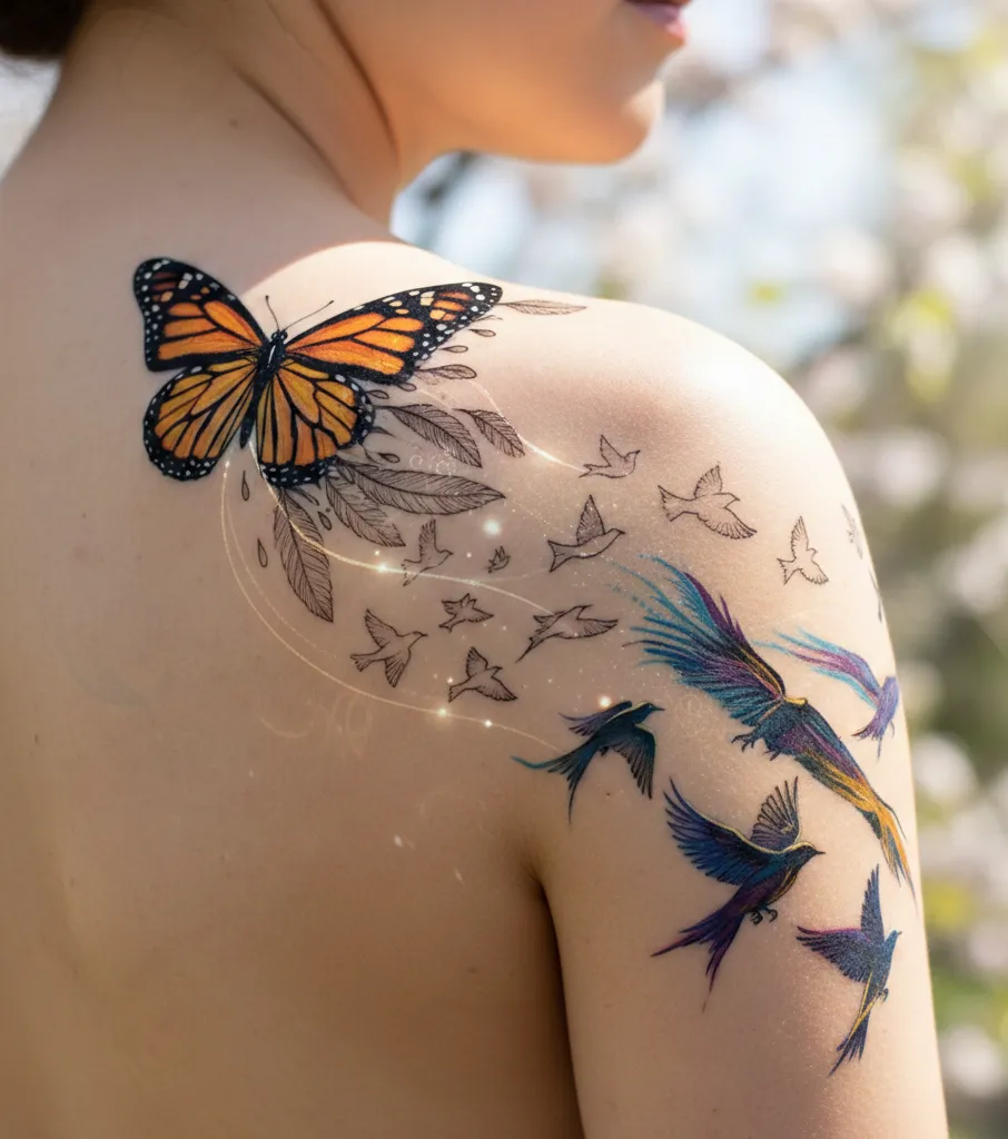 Butterfly Transforming Into Birds