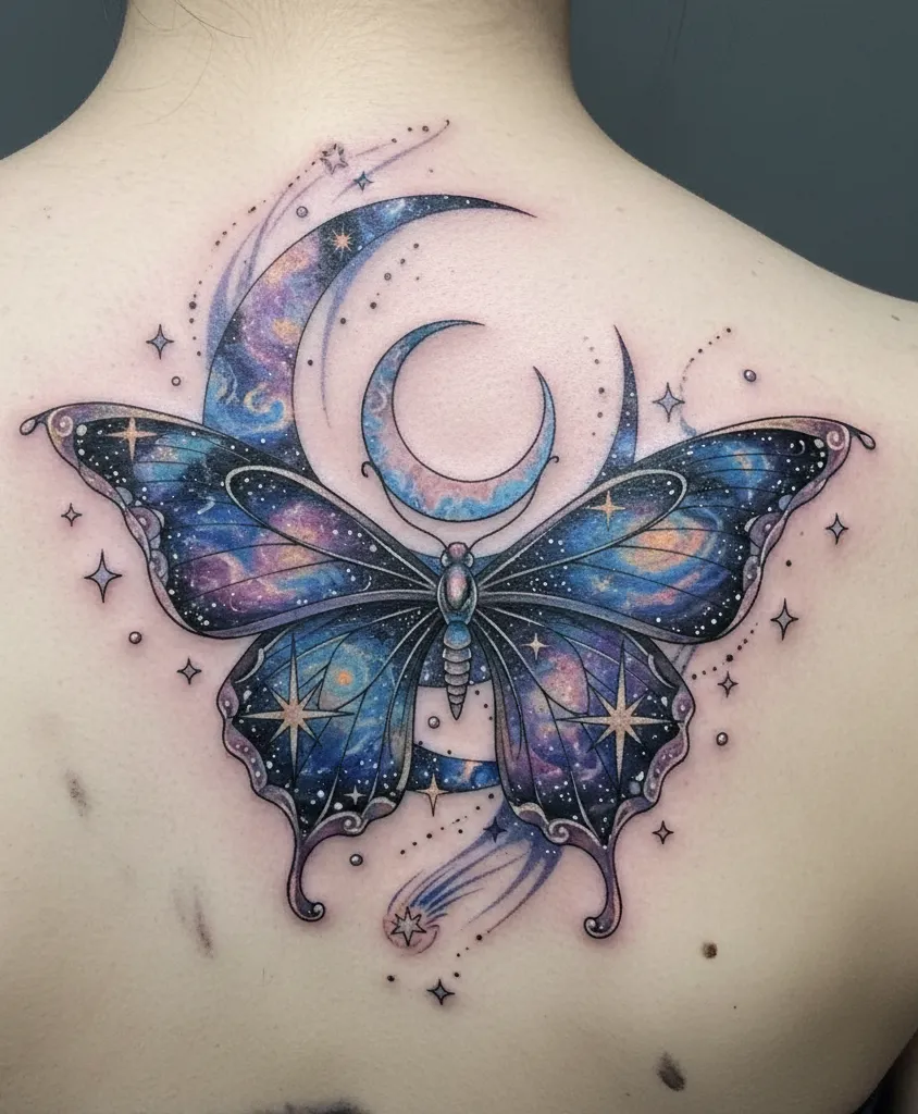 Butterfly With Celestial Or Moon Elements