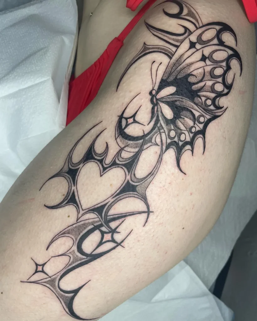 Butterfly With Tribal Patterns