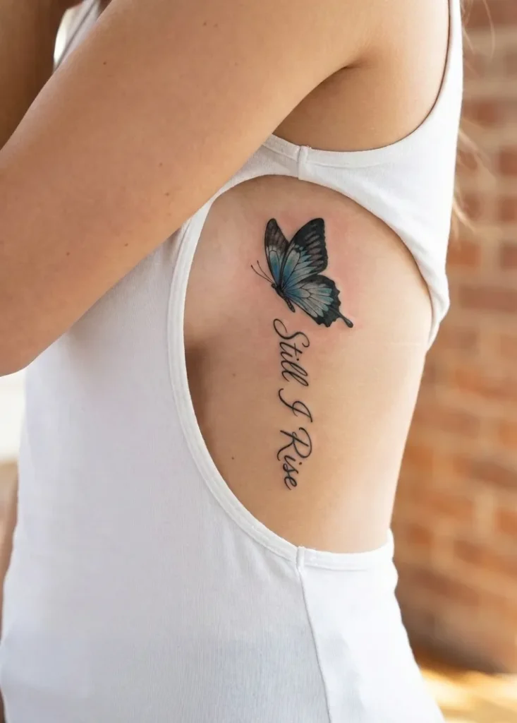 Butterfly and Quote Combinations on the Ribs