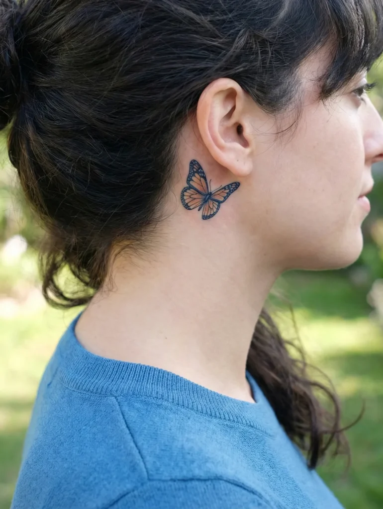 Butterfly in Mid-Flight Behind-the-Ear