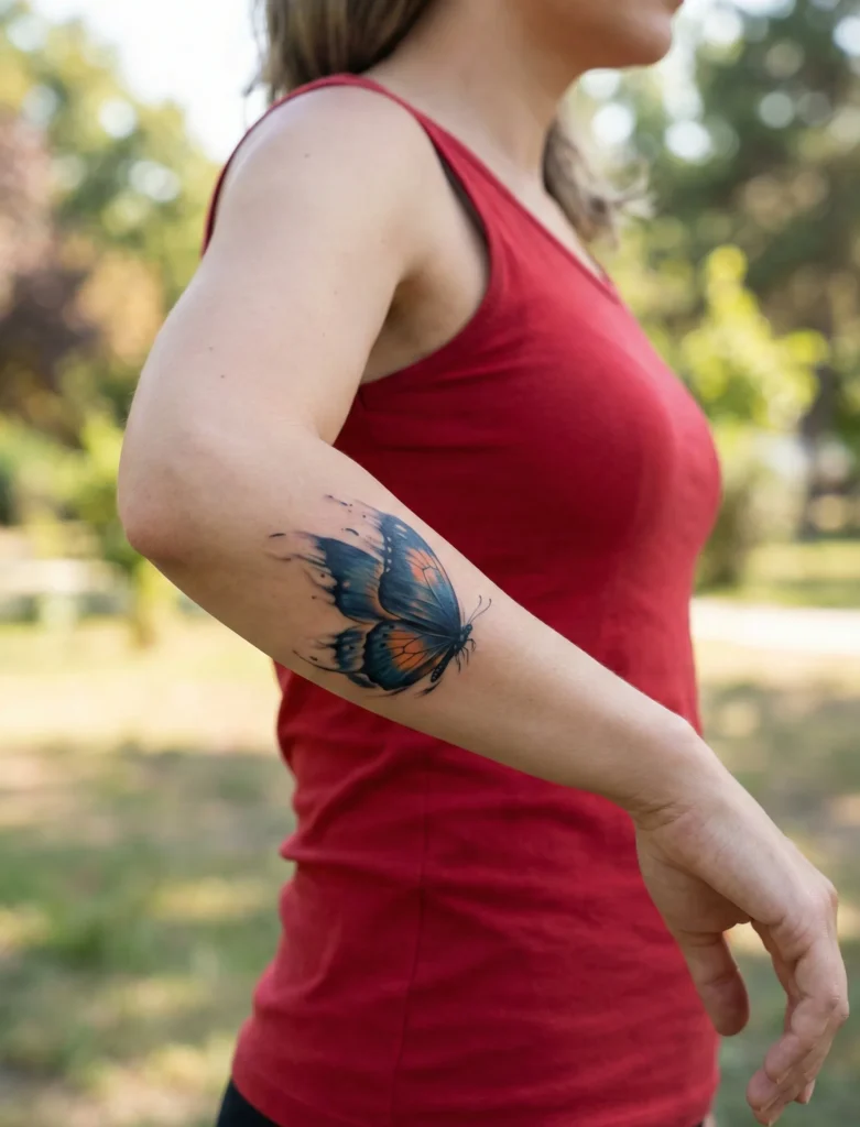 Butterfly in Motion Arm Tattoo