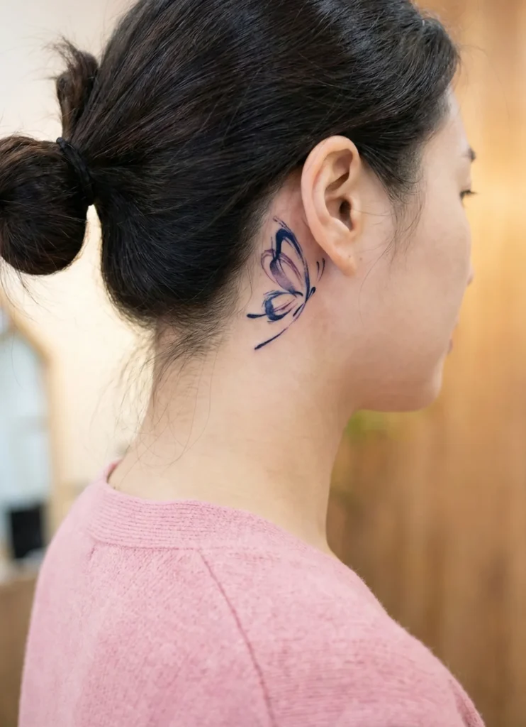 Butterfly with Abstract Stroke Detail Behind-the-Ear