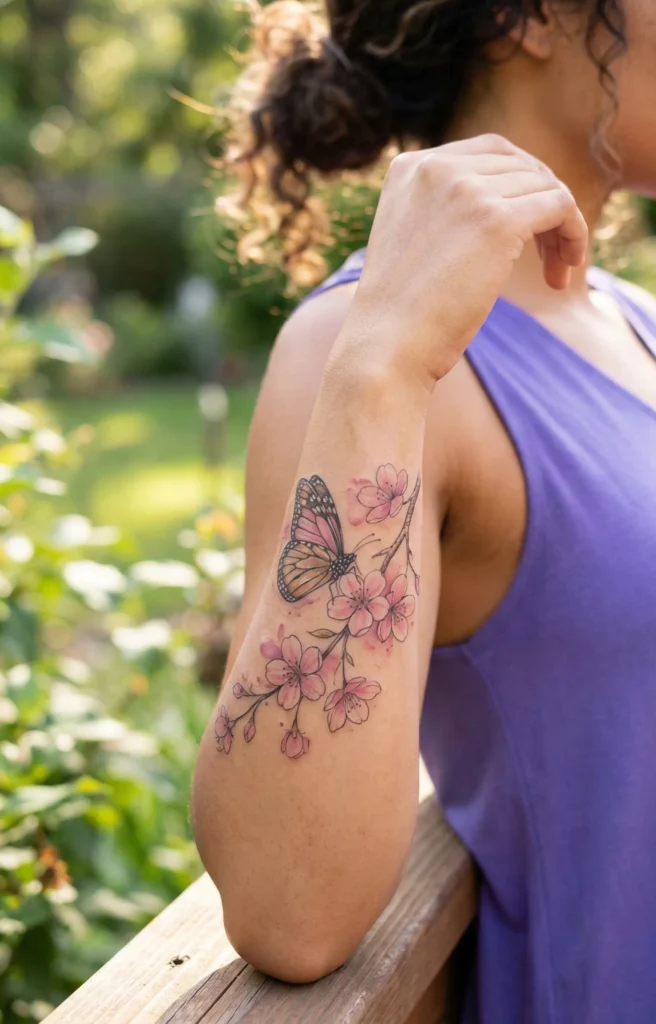 Butterfly with Cherry Blossom