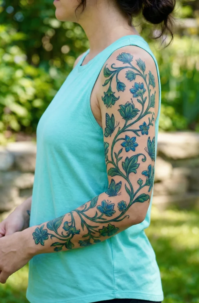 Butterfly with Floral Vine Wrap