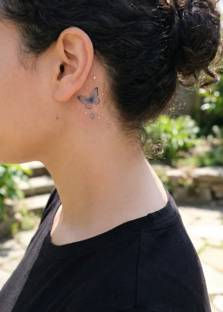 Butterfly with Sparkle Dust Effect Behind-the-Ear
