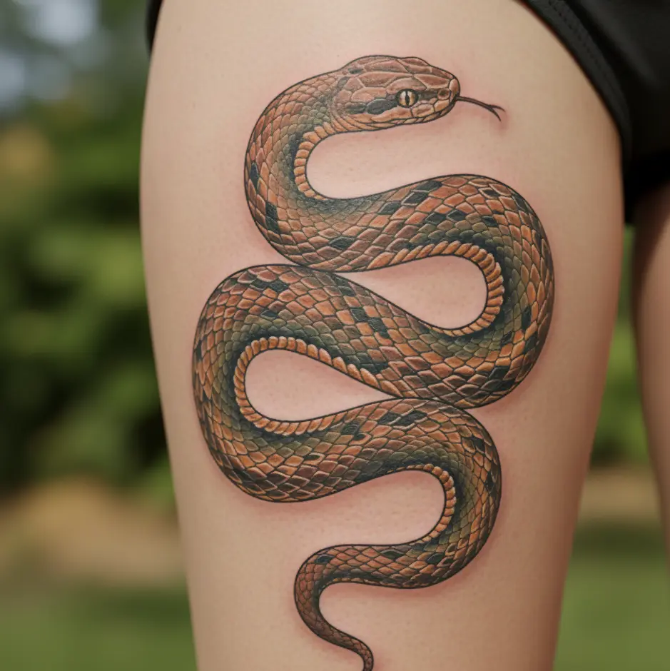 Coiled Snake Tattoo
