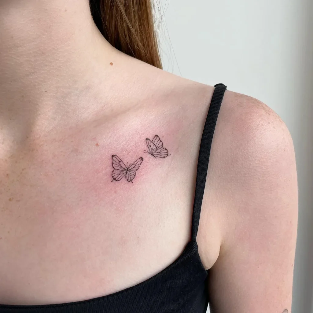 Collarbone Butterfly Tattoos