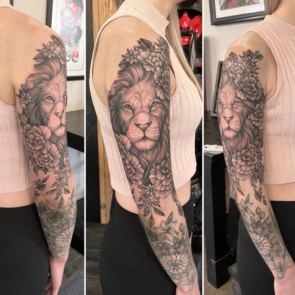 Dotwork Lion Tattoo