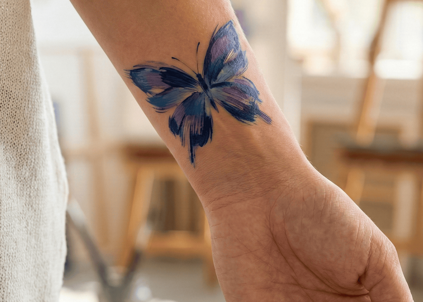 Feminine Butterfly Wrist Tattoos