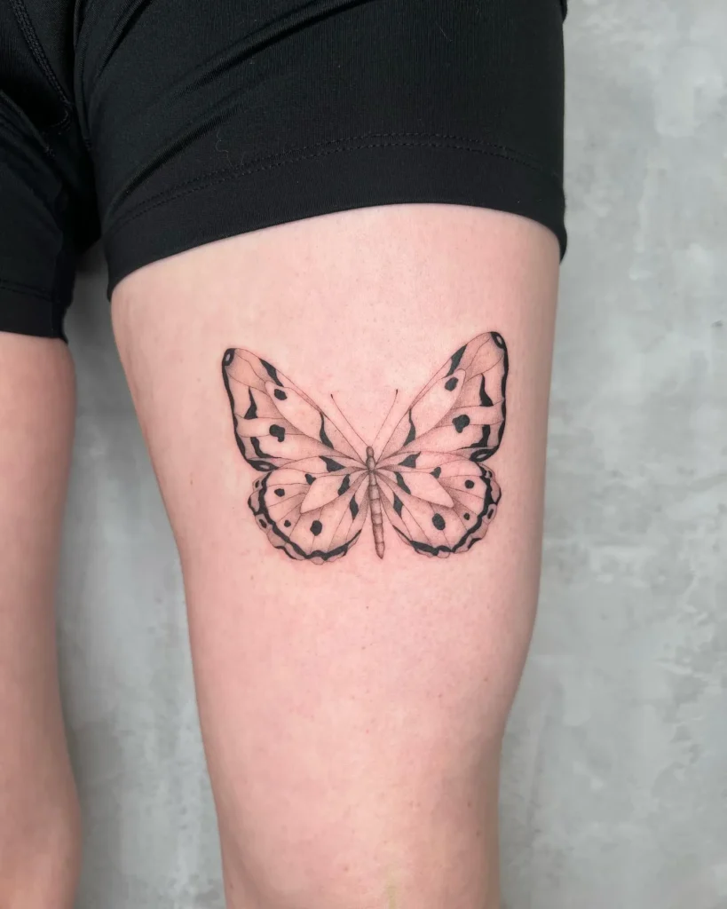 Fine Line Realistic Butterfly