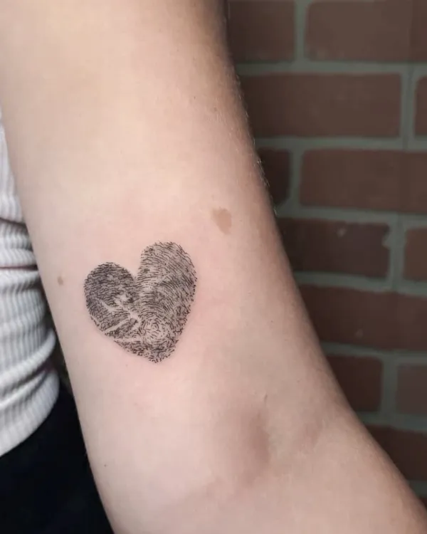 Fingerprint Heart Tattoo