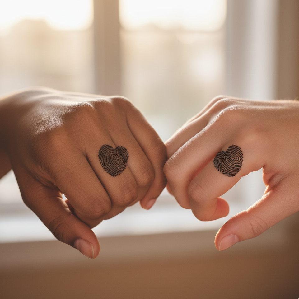 Fingerprint Heart Tattoos