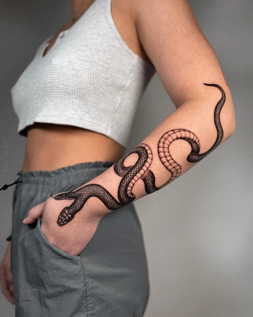 Forearm Snake Tattoo