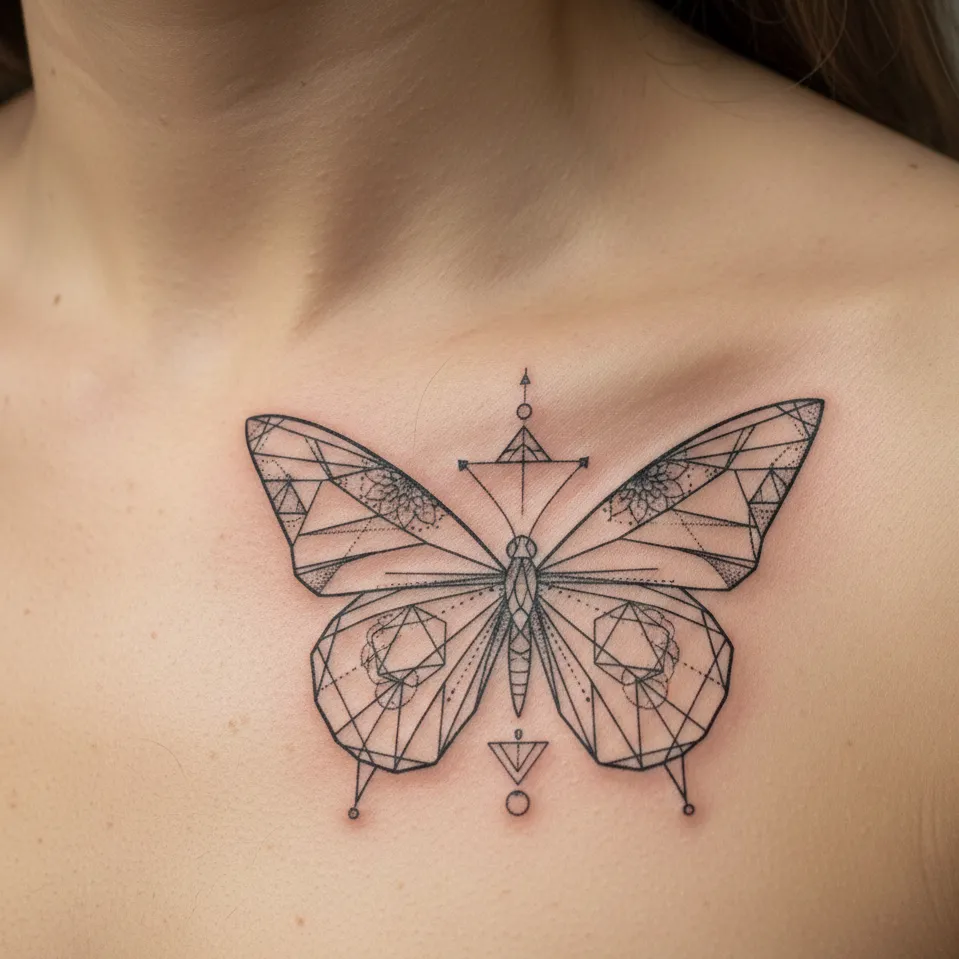 Geometric Butterfly Outline