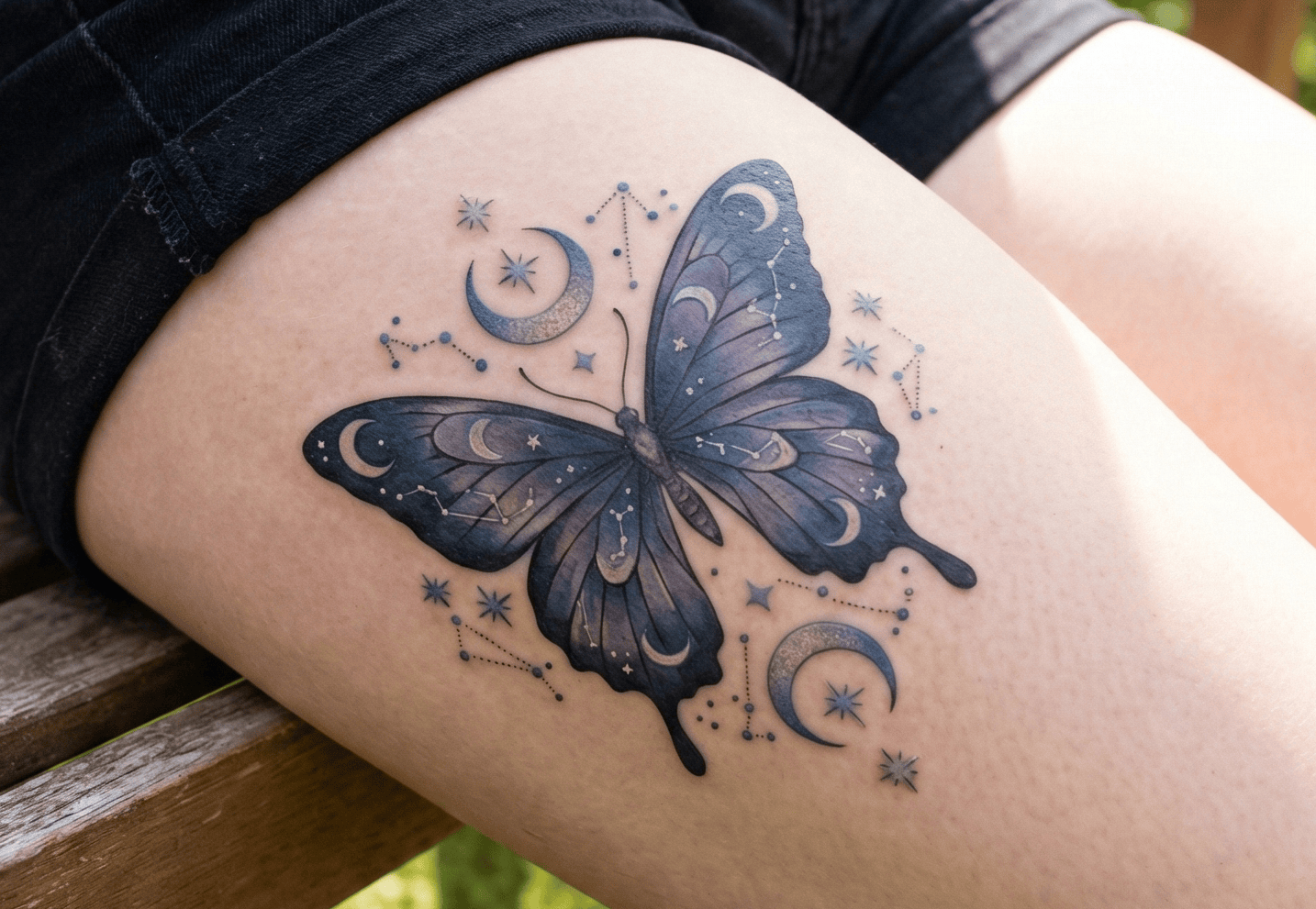 Gorgeous Butterfly Thigh Tattoos