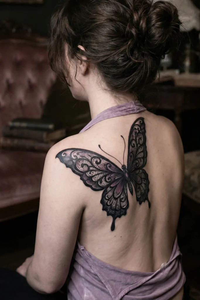 Gothic Black Butterfly
