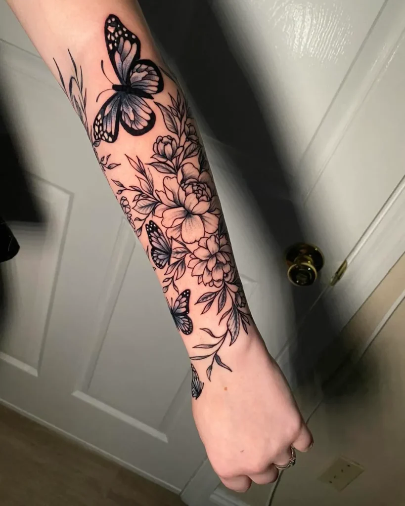 Half-Sleeve Butterfly Tattoos