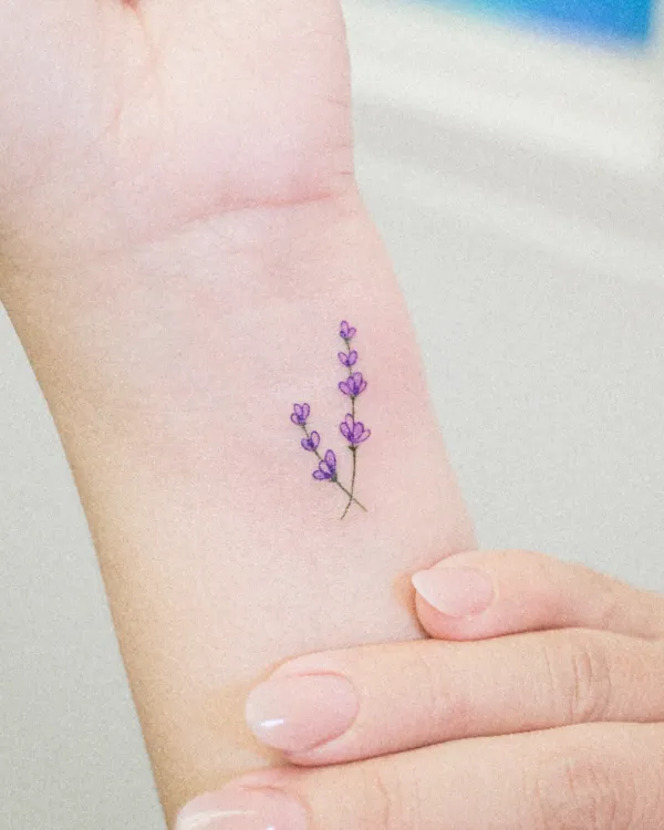 Lavender Stem Tattoo