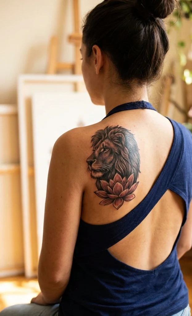 Lion & Lotus Tattoo