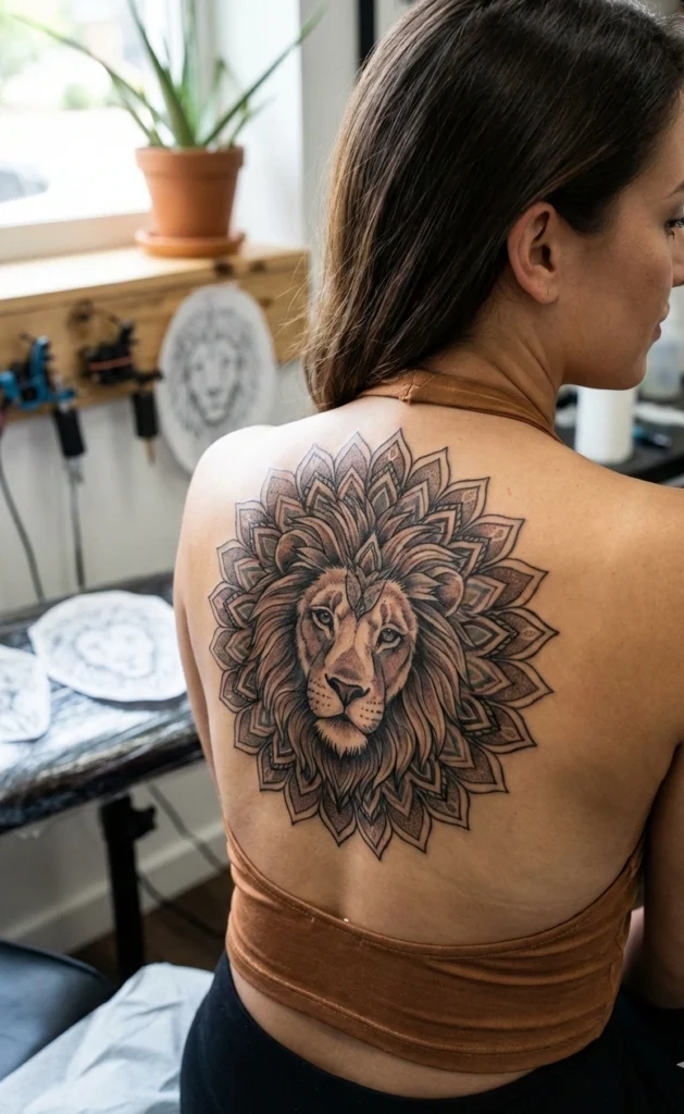 Lion & Mandala Design
