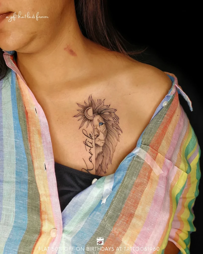 Lion & Sun Tattoo